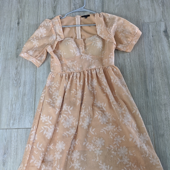 peach swing dress